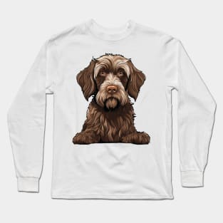 Wirehaired Pointing Griffon Dog Illustration Long Sleeve T-Shirt